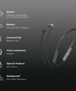 Alternative view of boAt Rockerz 210 Neckband with Active Noise Cancellation