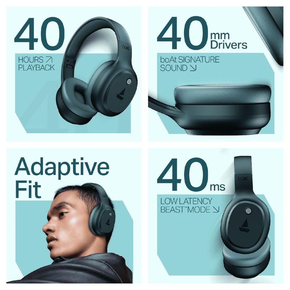 boAt Rockerz 421 Bluetooth Headphone with Mic (40 Hours Playback - Image 2