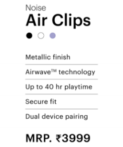 Alternative view of Noise Air Clips