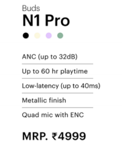 Alternative view of Buds N1 Pro