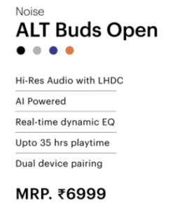 Alternative view of Noise ALT Buds Open