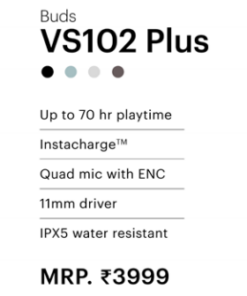 Alternative view of Buds VS102 Plus