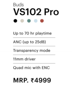 Alternative view of Buds VS102 Pro