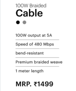 Alternative view of 100W Braided Cable