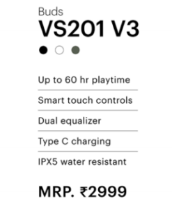 Alternative view of Buds VS201 V3