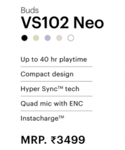 Alternative view of Buds VS102 Neo